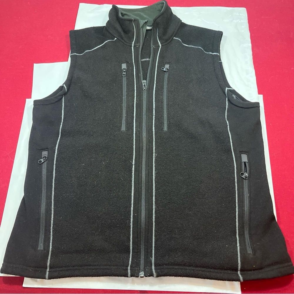 Kuhl BLACK FLEECE Knit VEST Full Zip Front Big Pockets Men’s XL Rayon Polyester - Picture 15 of 16